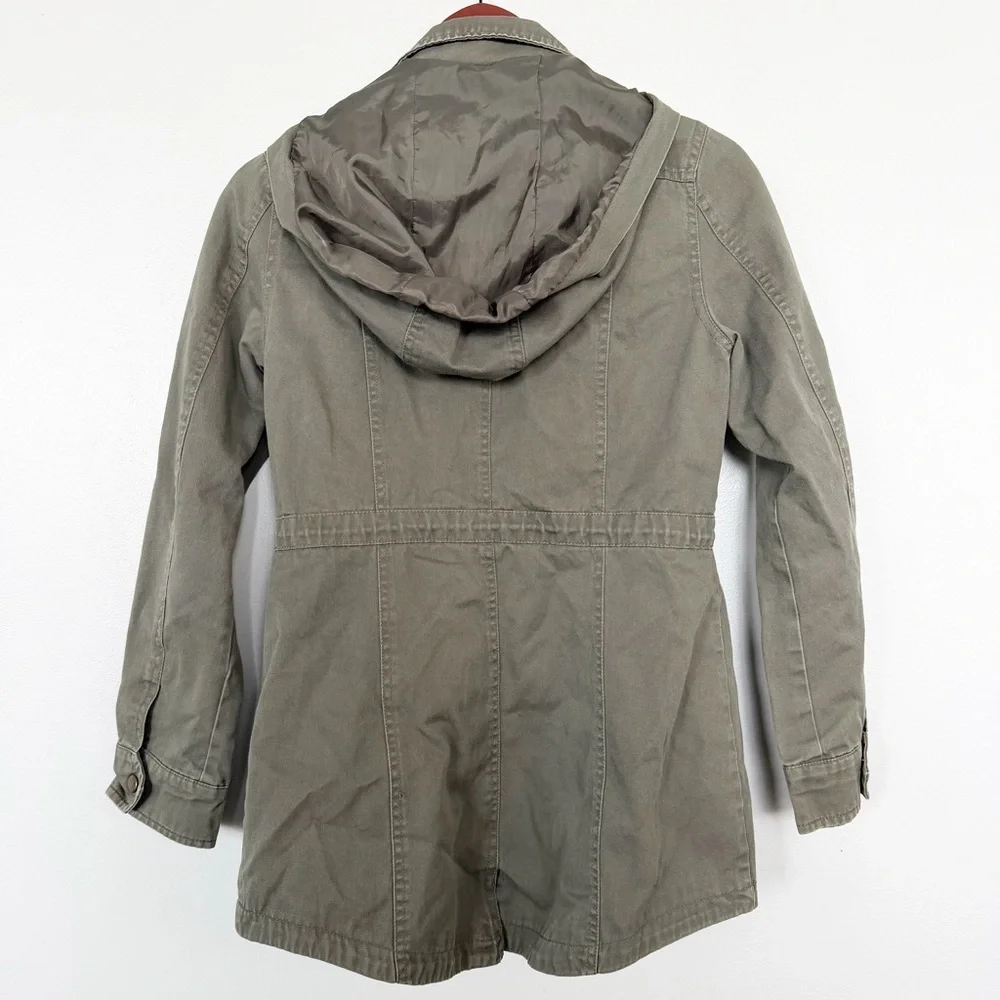 BSweet Clothing Co Army Olive Green Utility Adirondack Lined Coat Hood Women SM - Picture 2 of 8